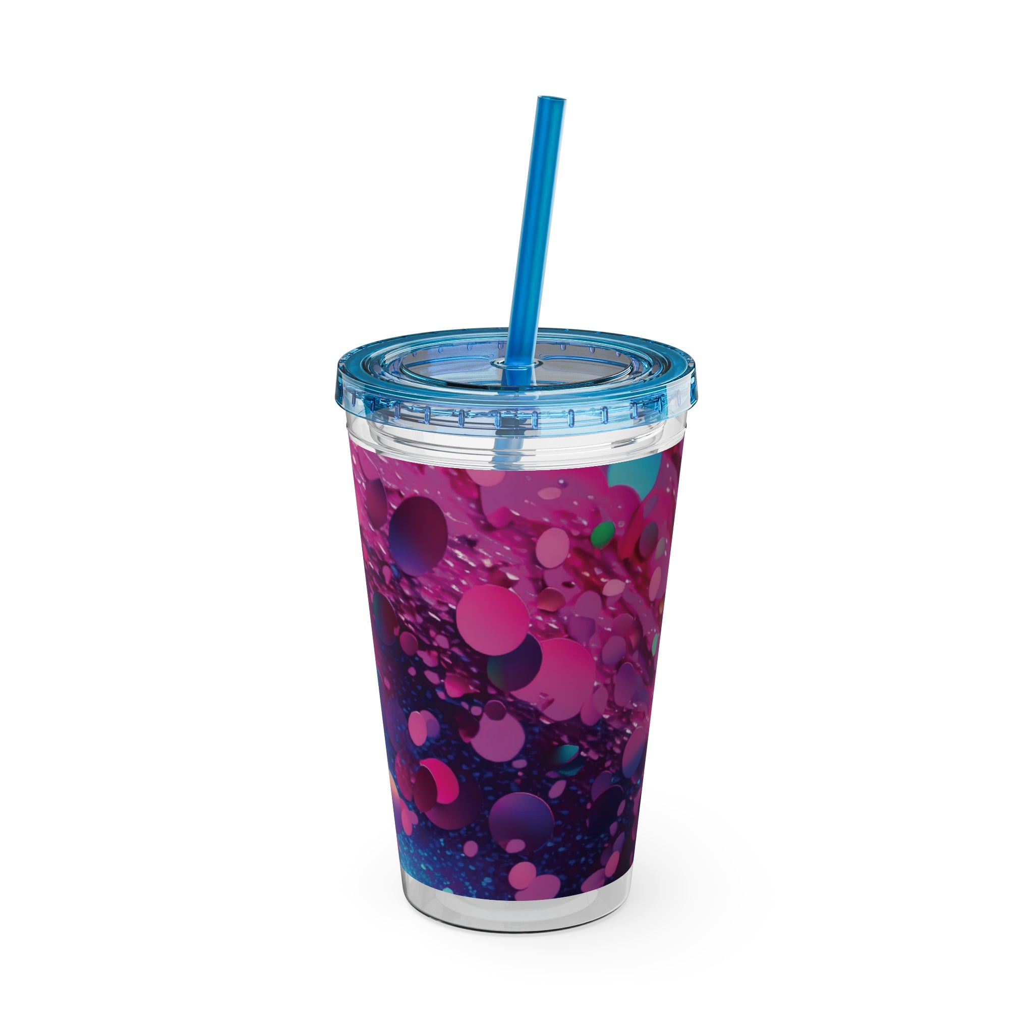 Cotton Candy Tumbler with Straw, 16oz