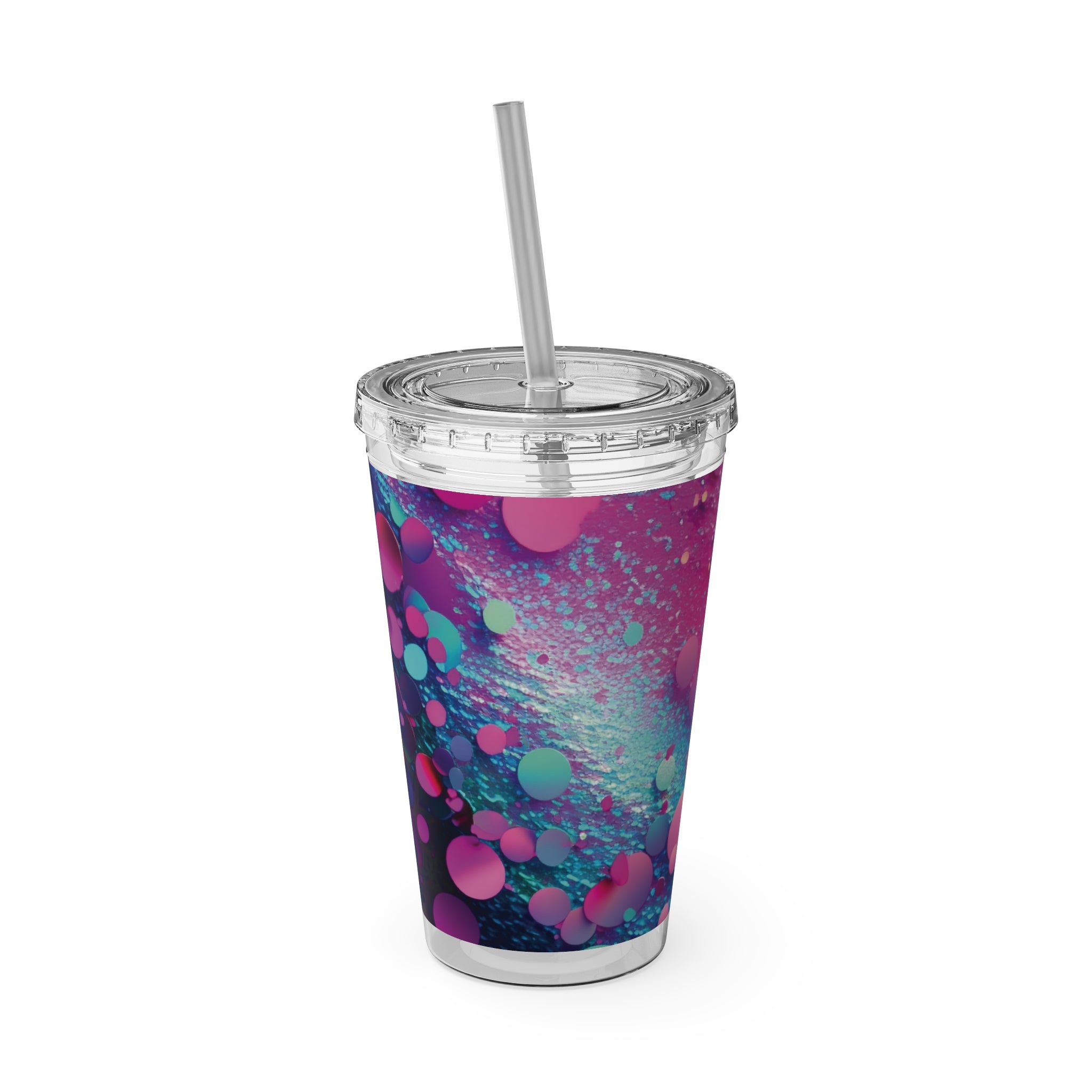 Cotton Candy Tumbler with Straw, 16oz