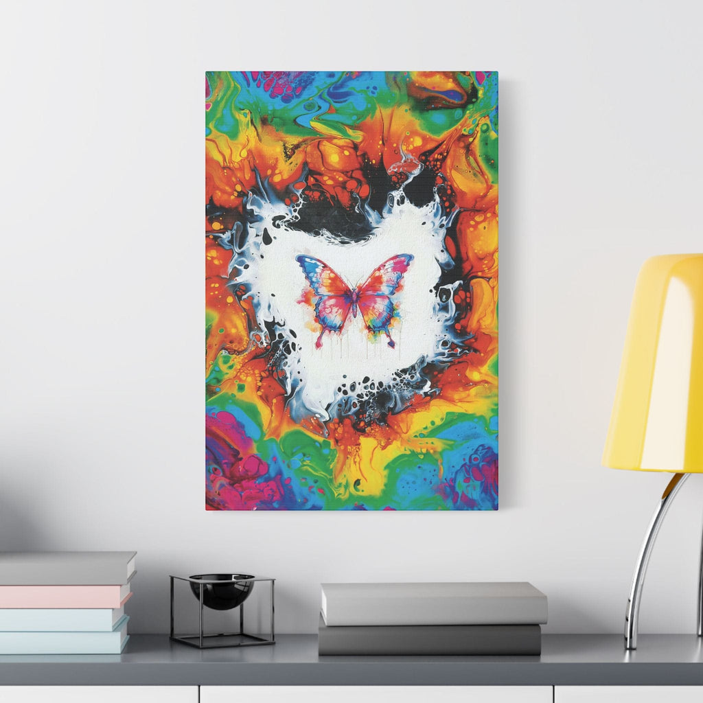 Printify Canvas Kaleidoscopic Monarch Satin Canvas, Stretched, 1.5"