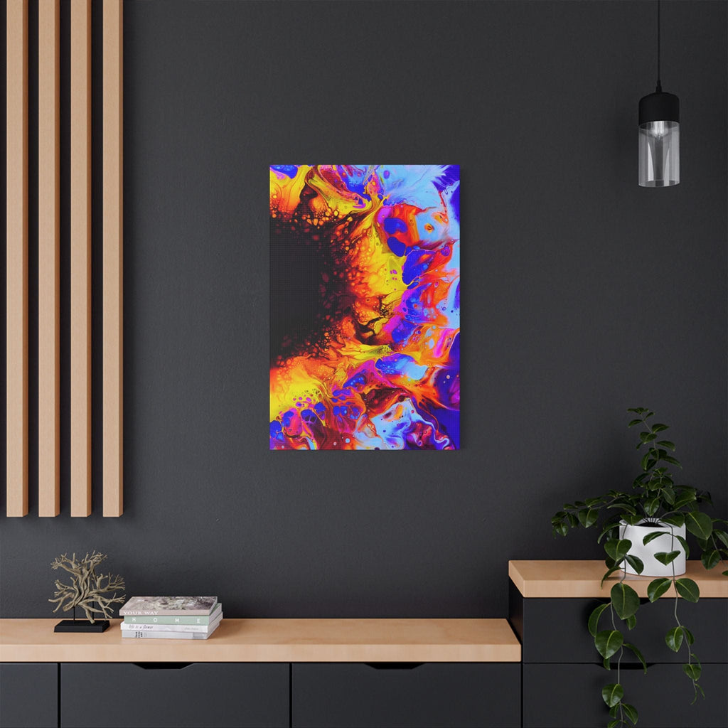 Printify Canvas Lavender Flames Satin Canvas, Stretched