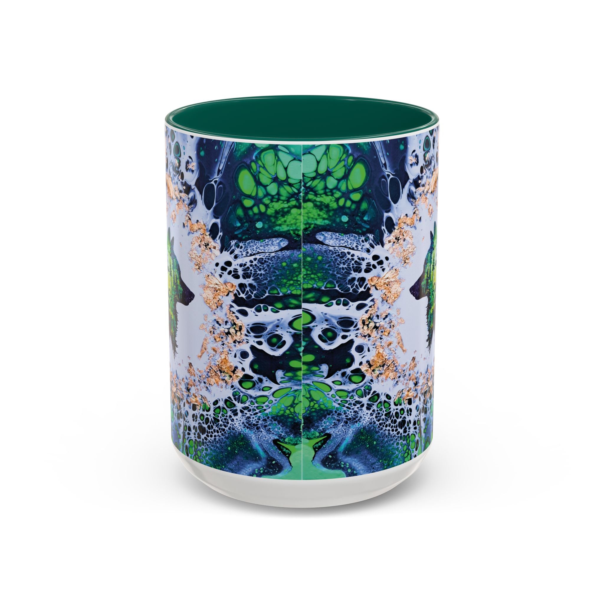 Printify Mug 15oz / Green Wolf Woods Colorful Mug, Green (11oz, 15oz)