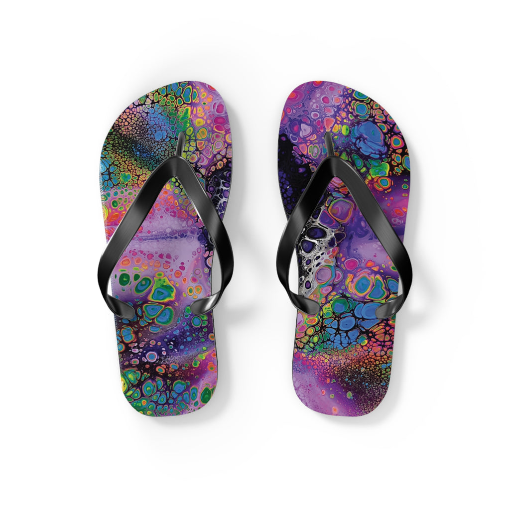 Neon Nostalgia Flip Flops