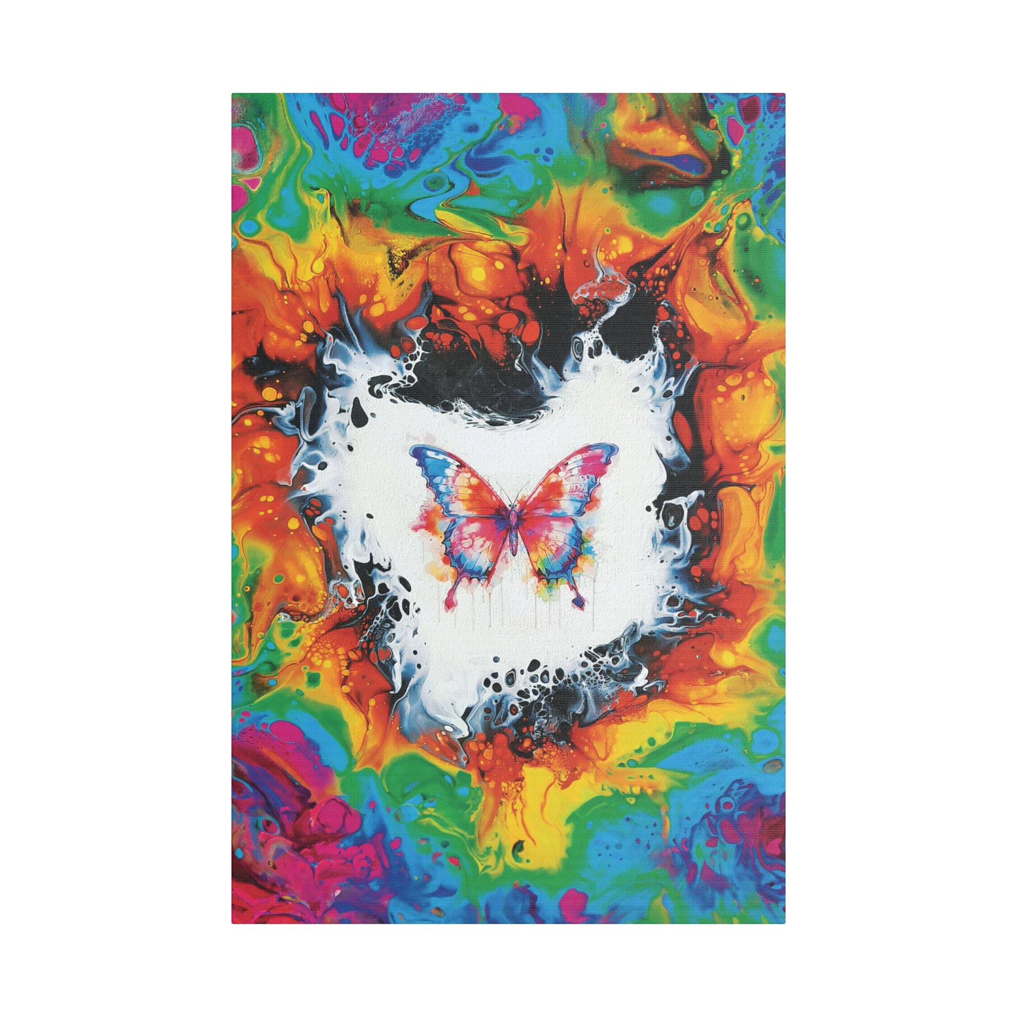 Kaleidoscopic Monarch Satin Canvas, Stretched, 1.5"