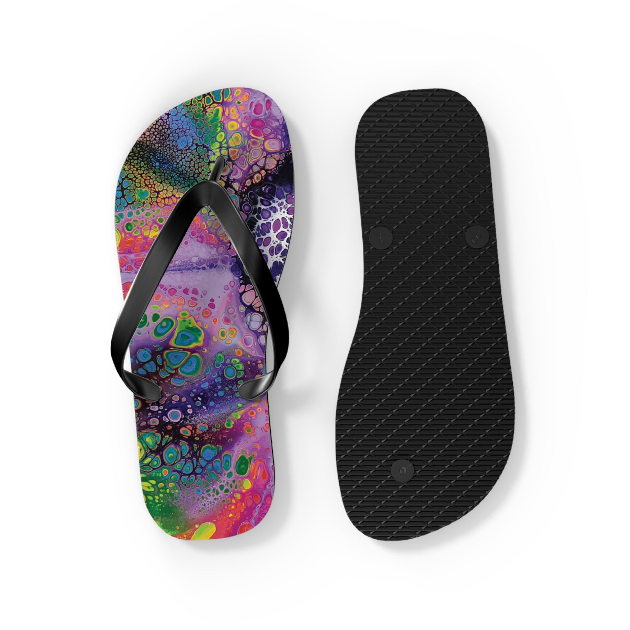 Neon Nostalgia Flip Flops