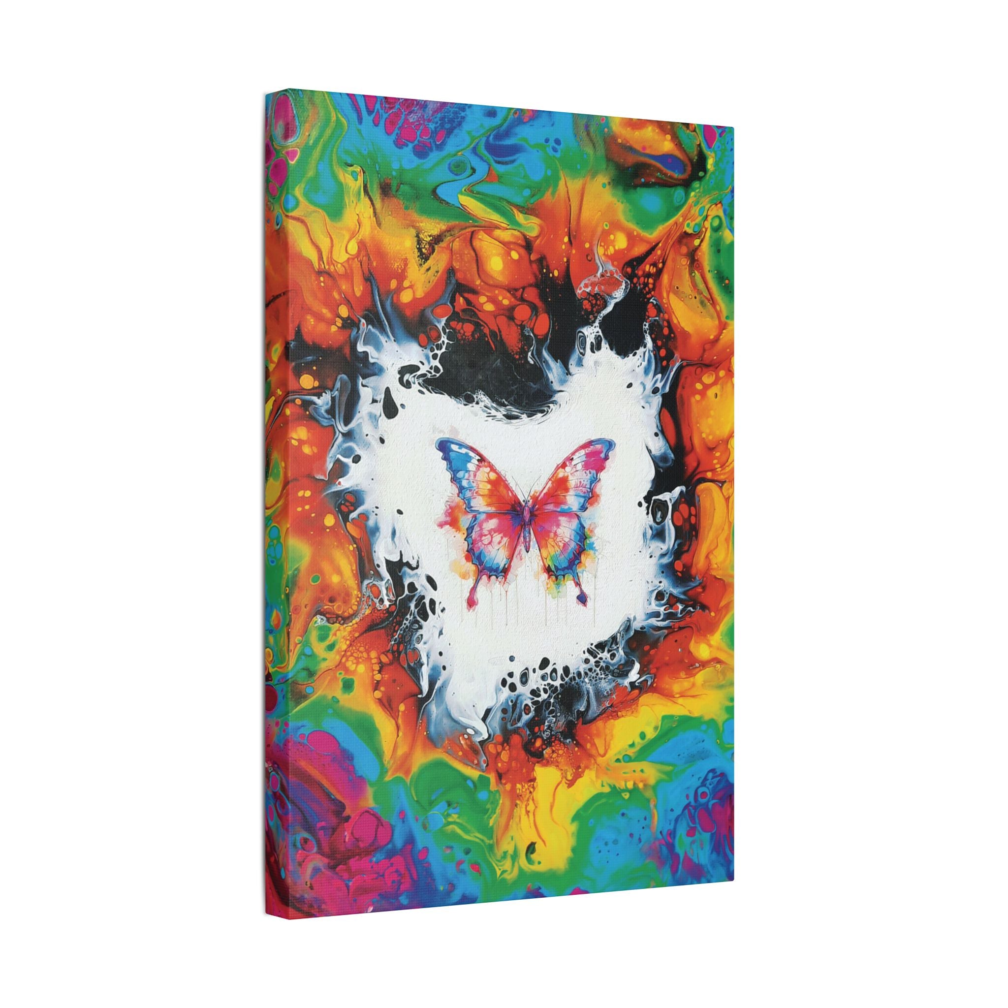 Kaleidoscopic Monarch Satin Canvas, Stretched, 1.5"