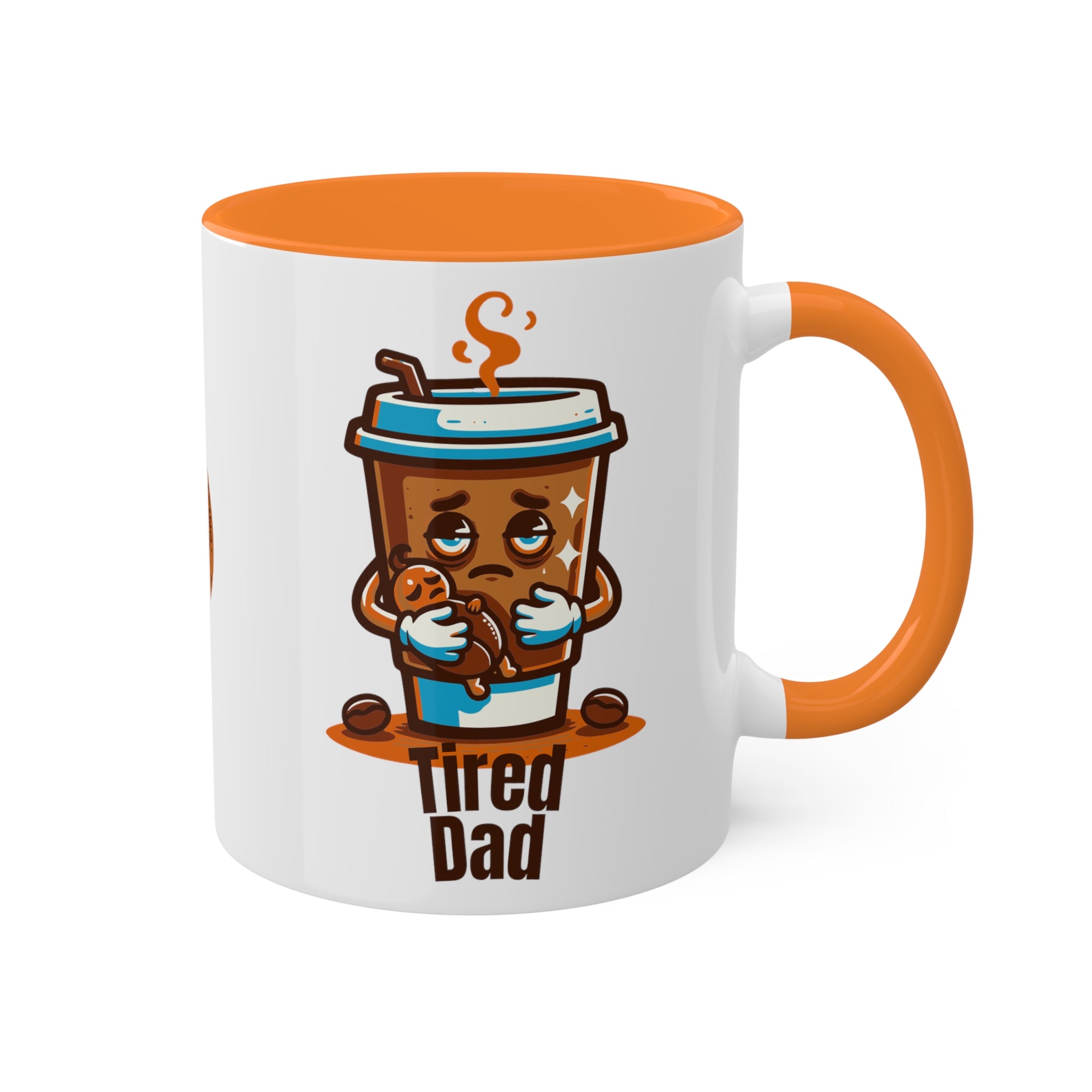 Printify Mug 11oz / Golden Yellow Tired Dad Coffee Mug - 11oz
