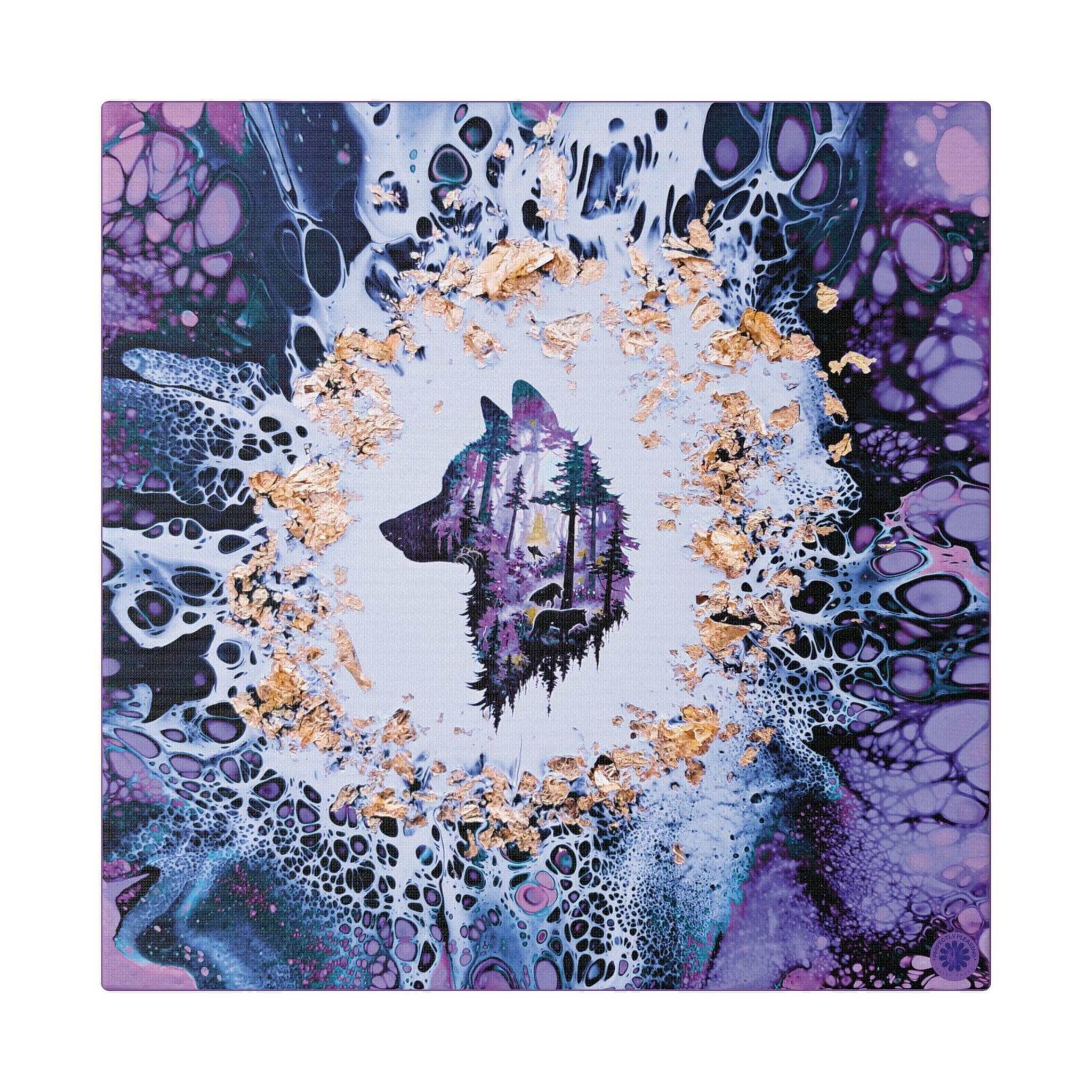 Printify Canvas 8" x 8" / 1.5" Wolf Woods, Lavender, Satin Canvas, Stretched, 1.5"