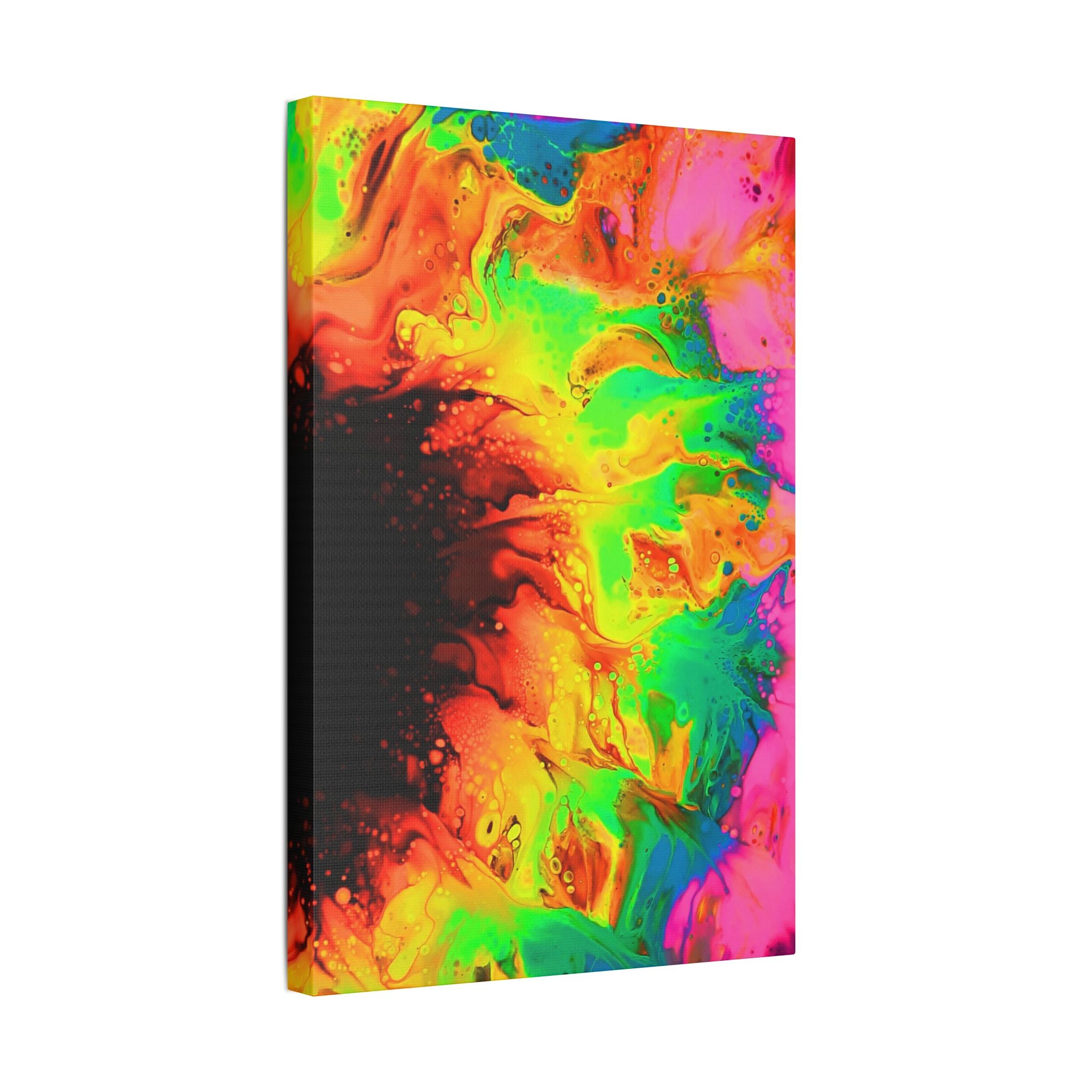 Neon Sunflower Satin Canvas, Stretched