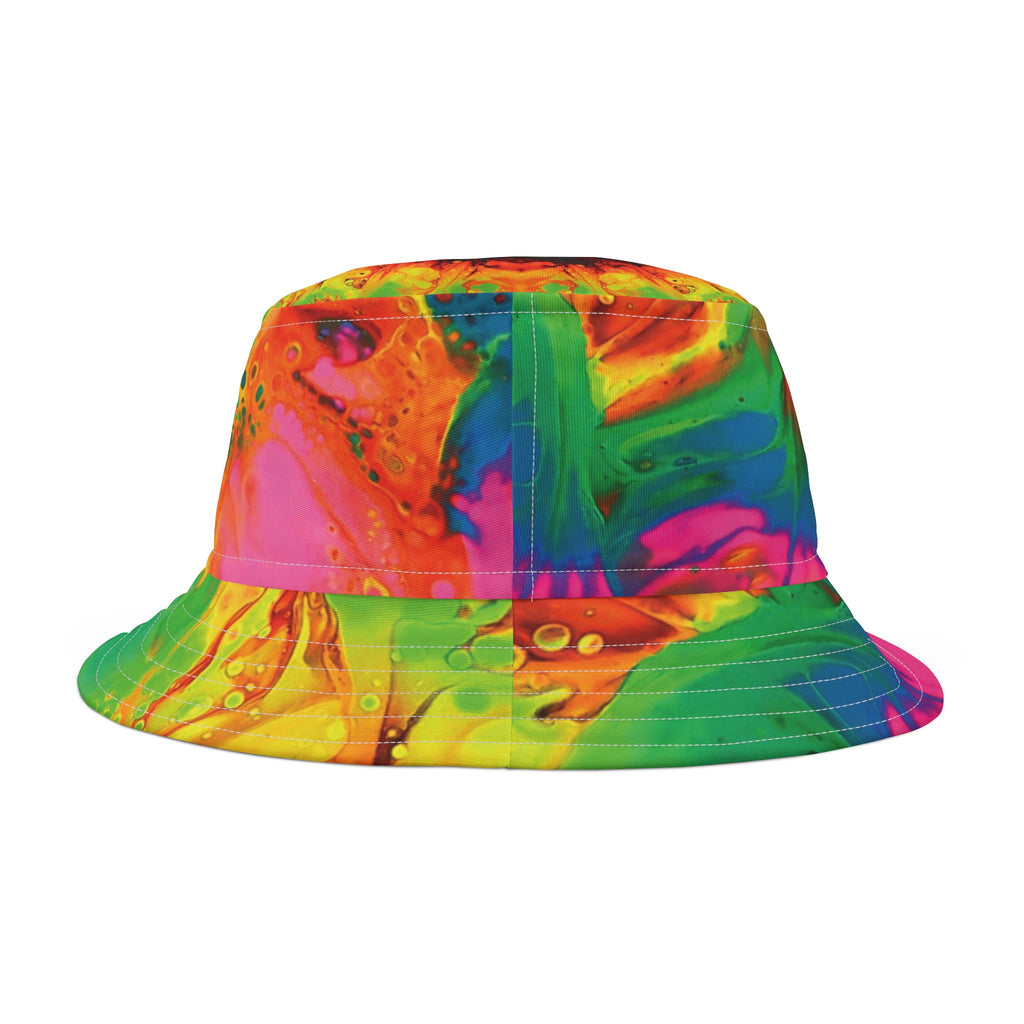 Printify Hats Neon Flower Bucket Hat (AOP)
