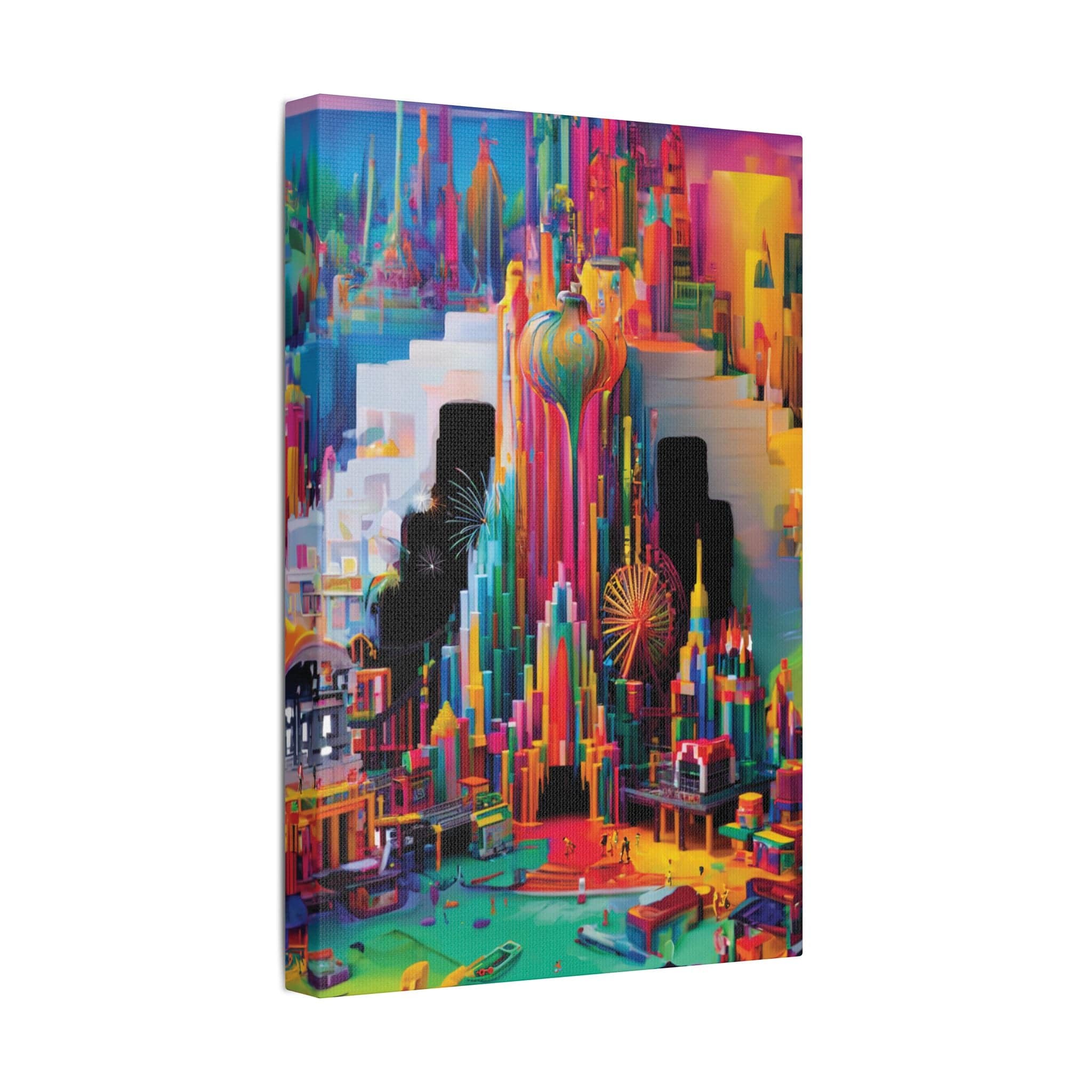Printify Canvas Pour Metropolis Satin Canvas, Stretched, 1.5"