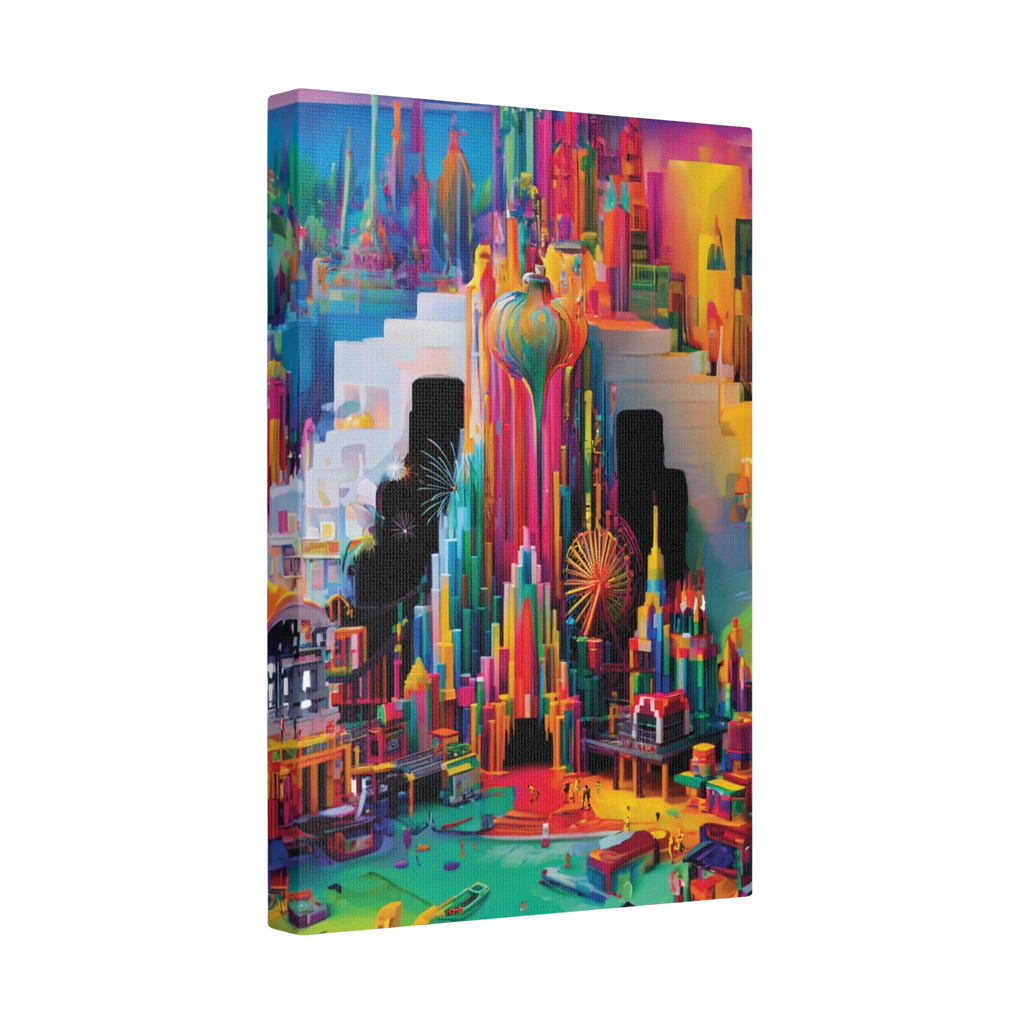 Printify Canvas Pour Metropolis Satin Canvas, Stretched, 1.5"