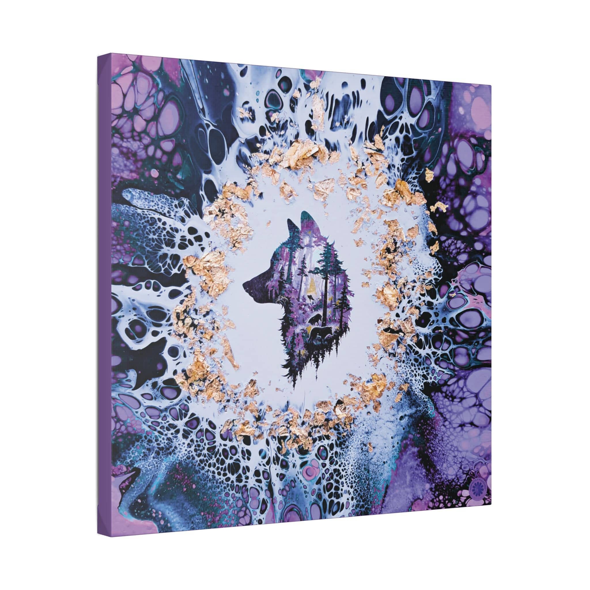 Printify Canvas Wolf Woods, Lavender, Satin Canvas, Stretched, 1.5"
