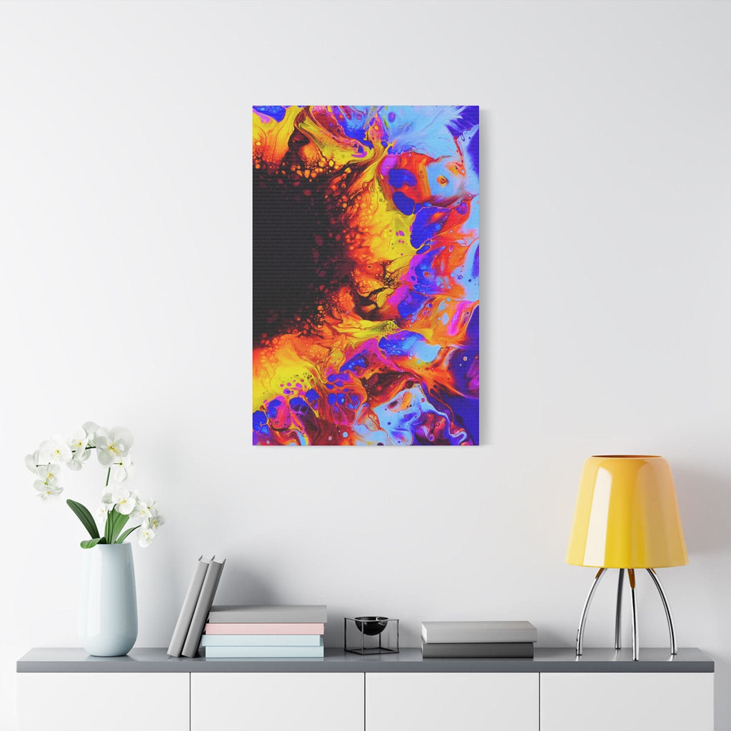 Printify Canvas Lavender Flames Satin Canvas, Stretched