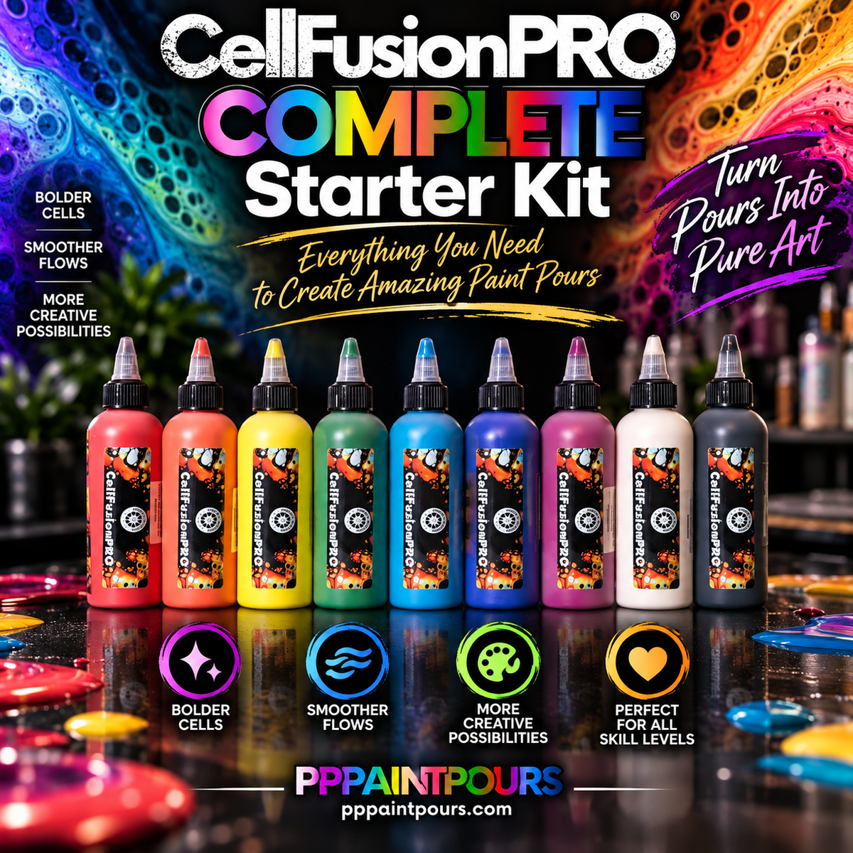 pppaintpours Paints CellFusionPro Complete Starter Kit