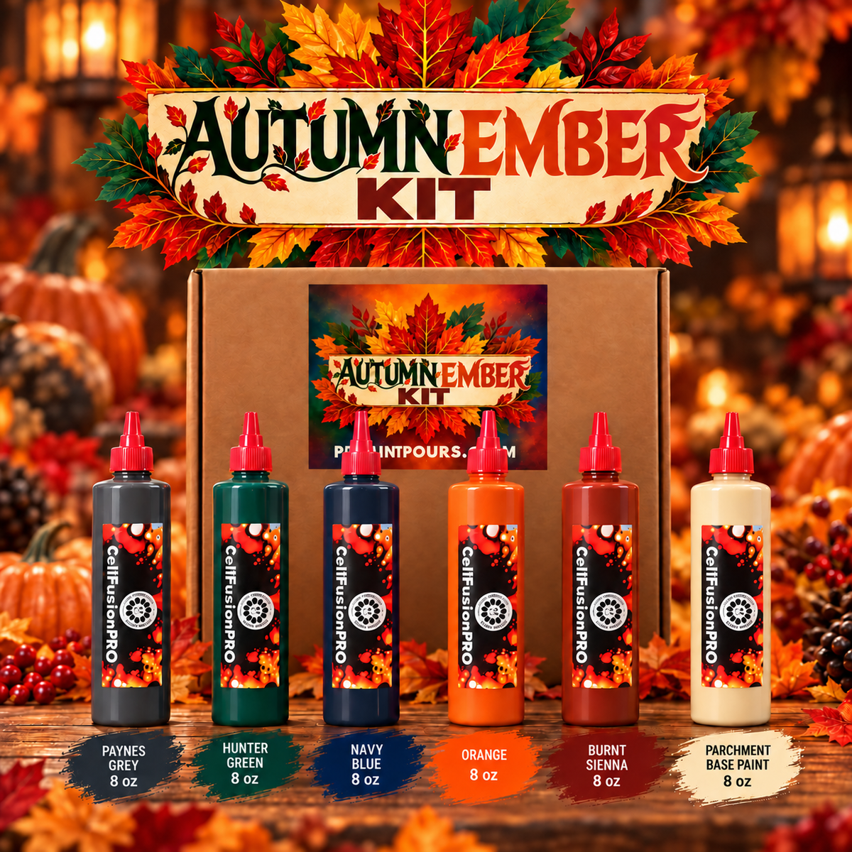 pppaintpours Paints Autumn Ember 8oz Pour Kit