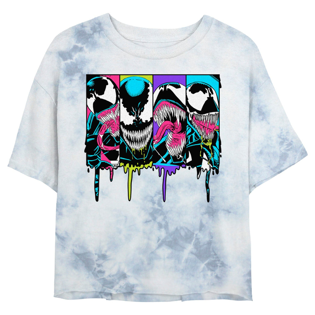 Marvel Bombard Tie-Dye T-Shirt WHITEBLUE / S Junior's Marvel Neon Venom Bombard Tie-Dye T-Shirt