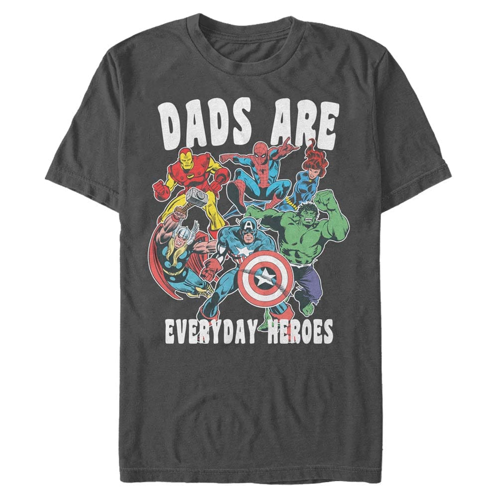 Marvel Comics T-Shirt CHARCOAL / 3XL Men's Marvel Comics Dad Heroes T-Shirt