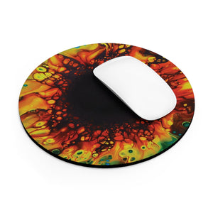 Printify Home Decor One size / Round Sunflower Mouse Pad