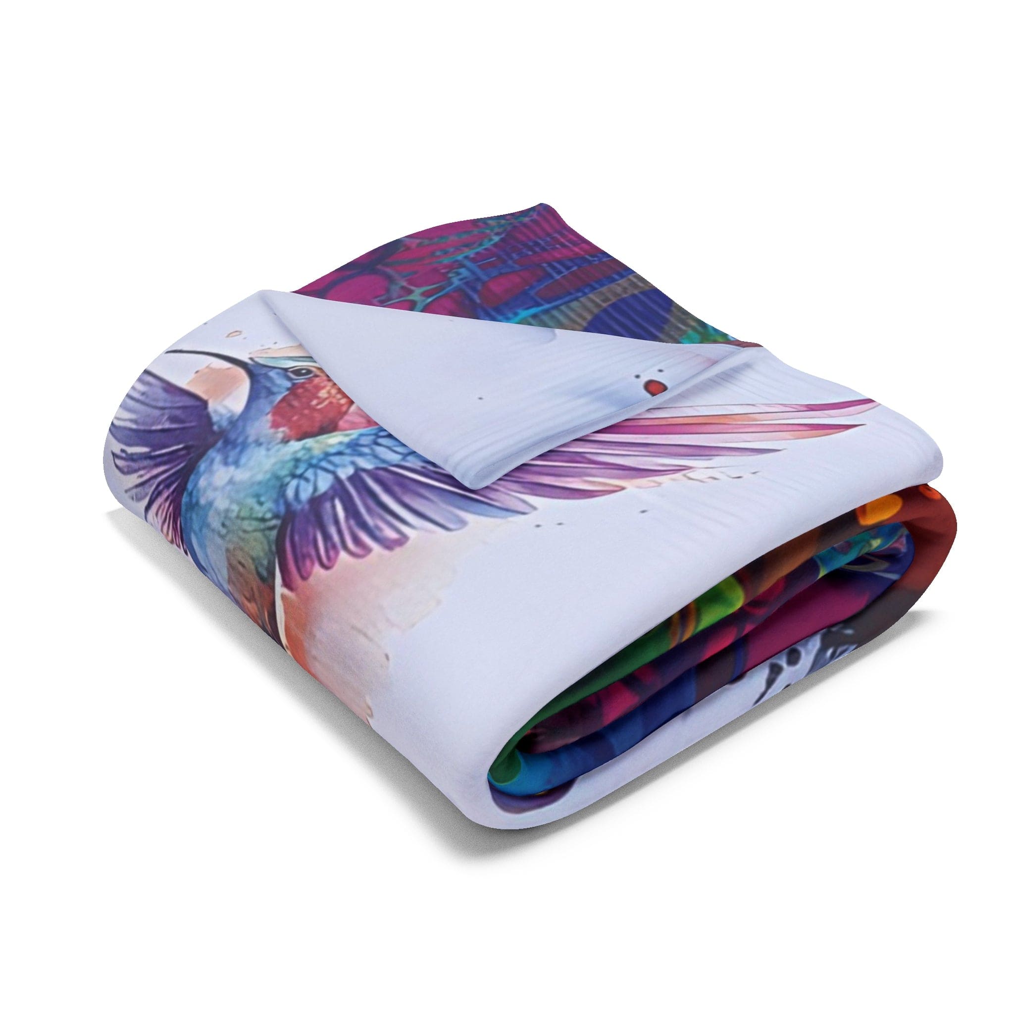 Printify Home Decor Rainbow Hummingbirds Arctic Fleece Blanket