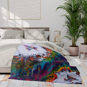 Printify Home Decor Rainbow Hummingbirds Arctic Fleece Blanket