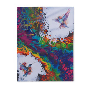 Printify Home Decor Rainbow Hummingbirds Arctic Fleece Blanket