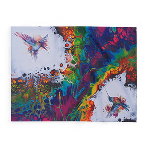 Printify Home Decor Rainbow Hummingbirds Arctic Fleece Blanket