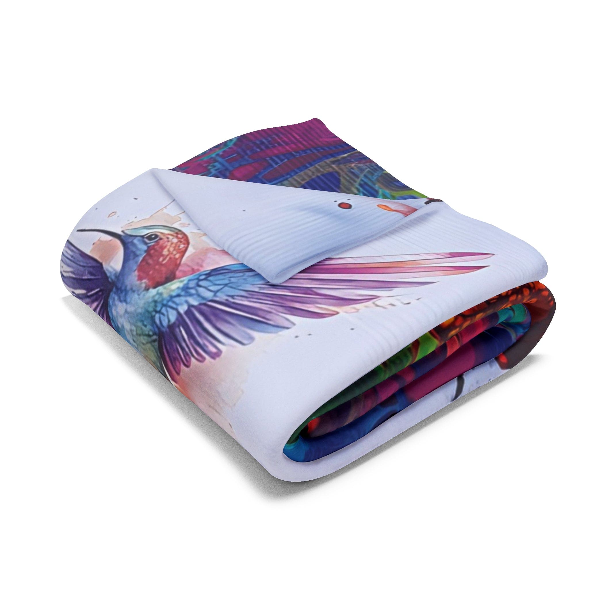 Printify Home Decor Rainbow Hummingbirds Arctic Fleece Blanket