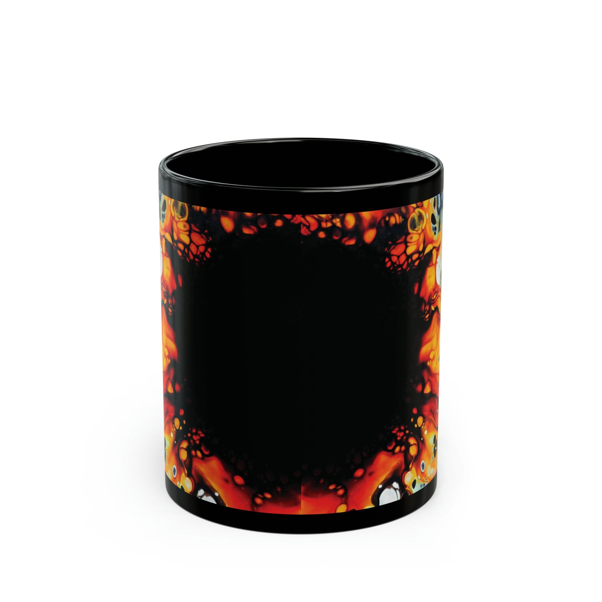 Printify Mug 11oz B&W Sunflower 11oz Black Mug