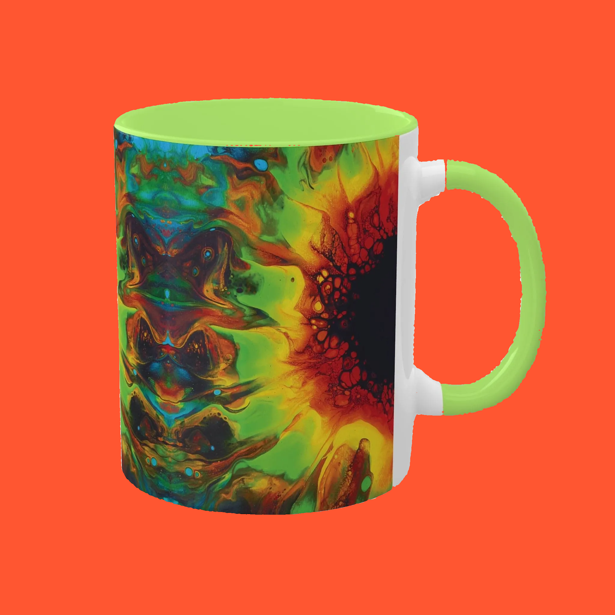 Printify Mug 11oz / Light Green Lime Juice Colored Mug, 11oz