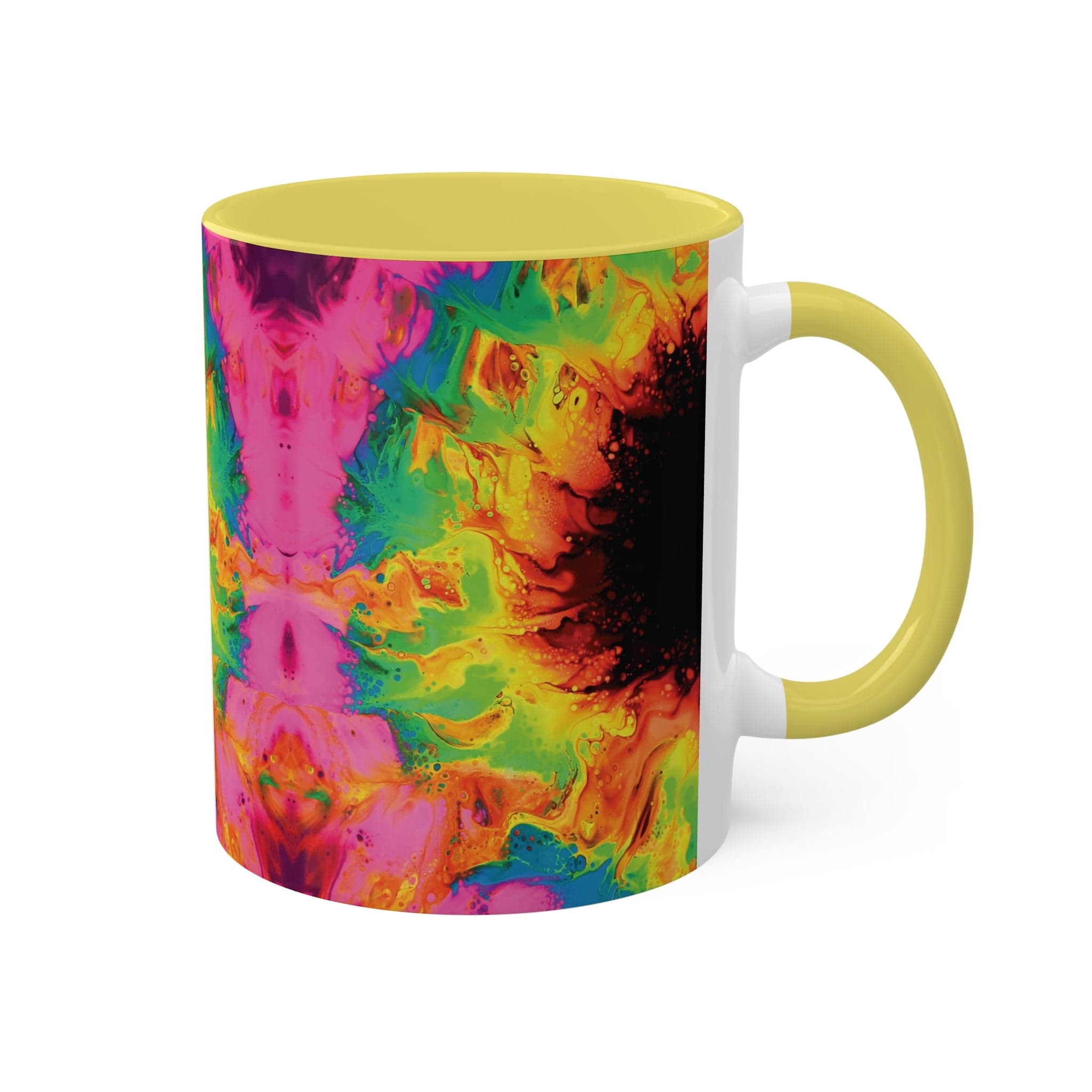 Printify Mug 11oz / Yellow Rainbow Sunflower Colored Mug, 11oz