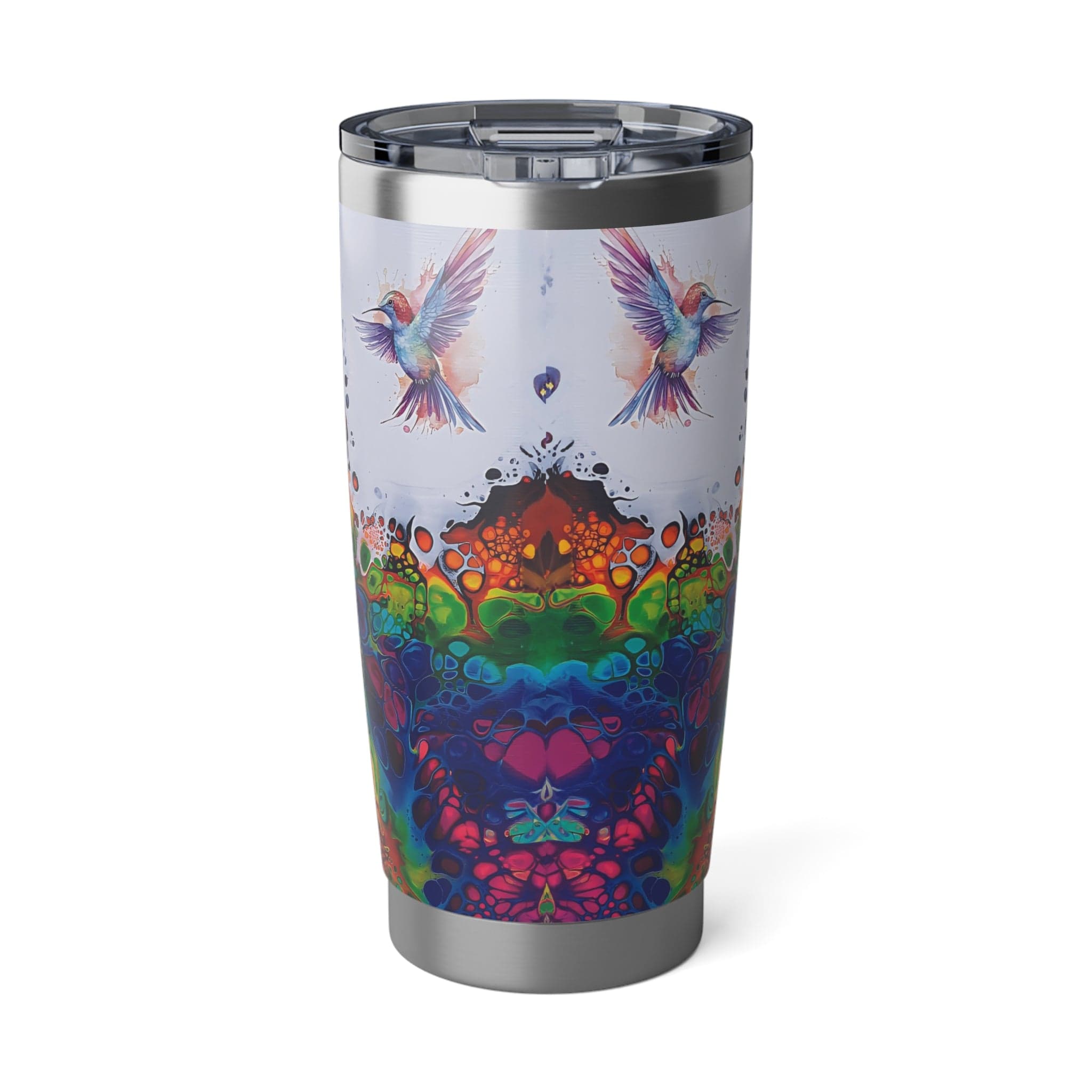 Printify Mug 20oz / Silver Rainbow Hummingbirds 20oz Tumbler