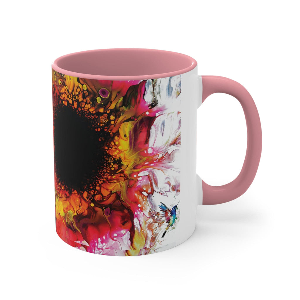 Printify Mug Pink / 11oz Two Birds Pink Accent Coffee Mug, 11oz