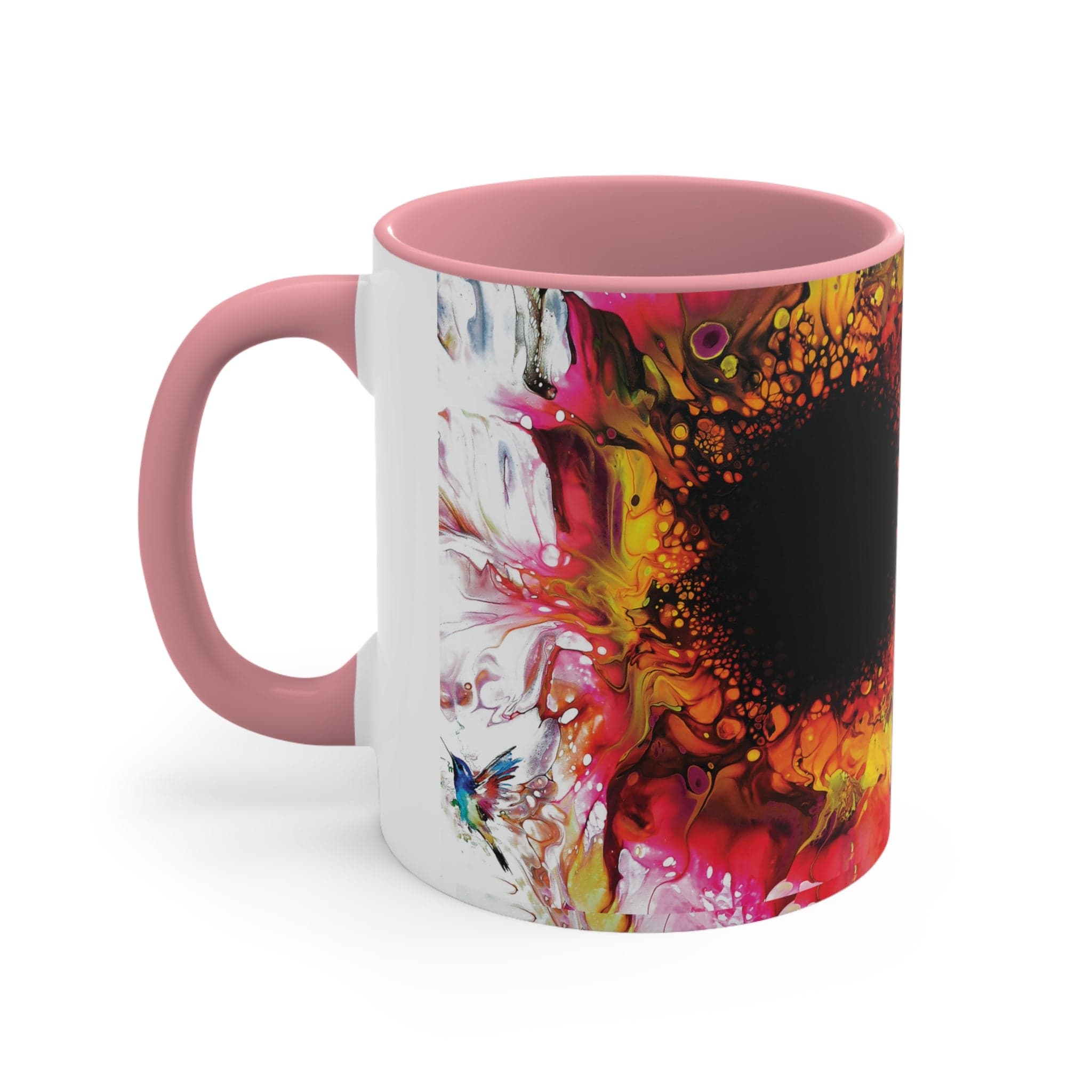 Printify Mug Pink / 11oz Two Birds Pink Accent Coffee Mug, 11oz