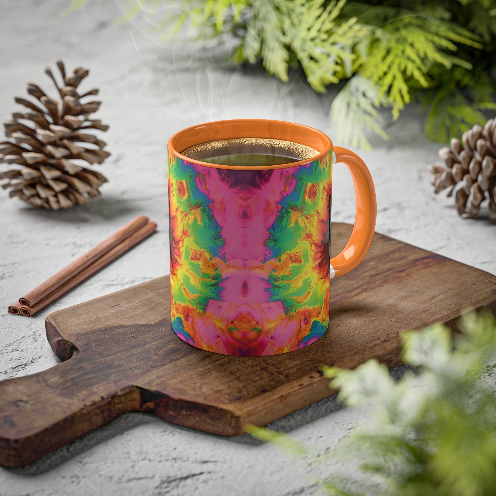 Printify Mug Rainbow Sunflower Colored Mug, 11oz