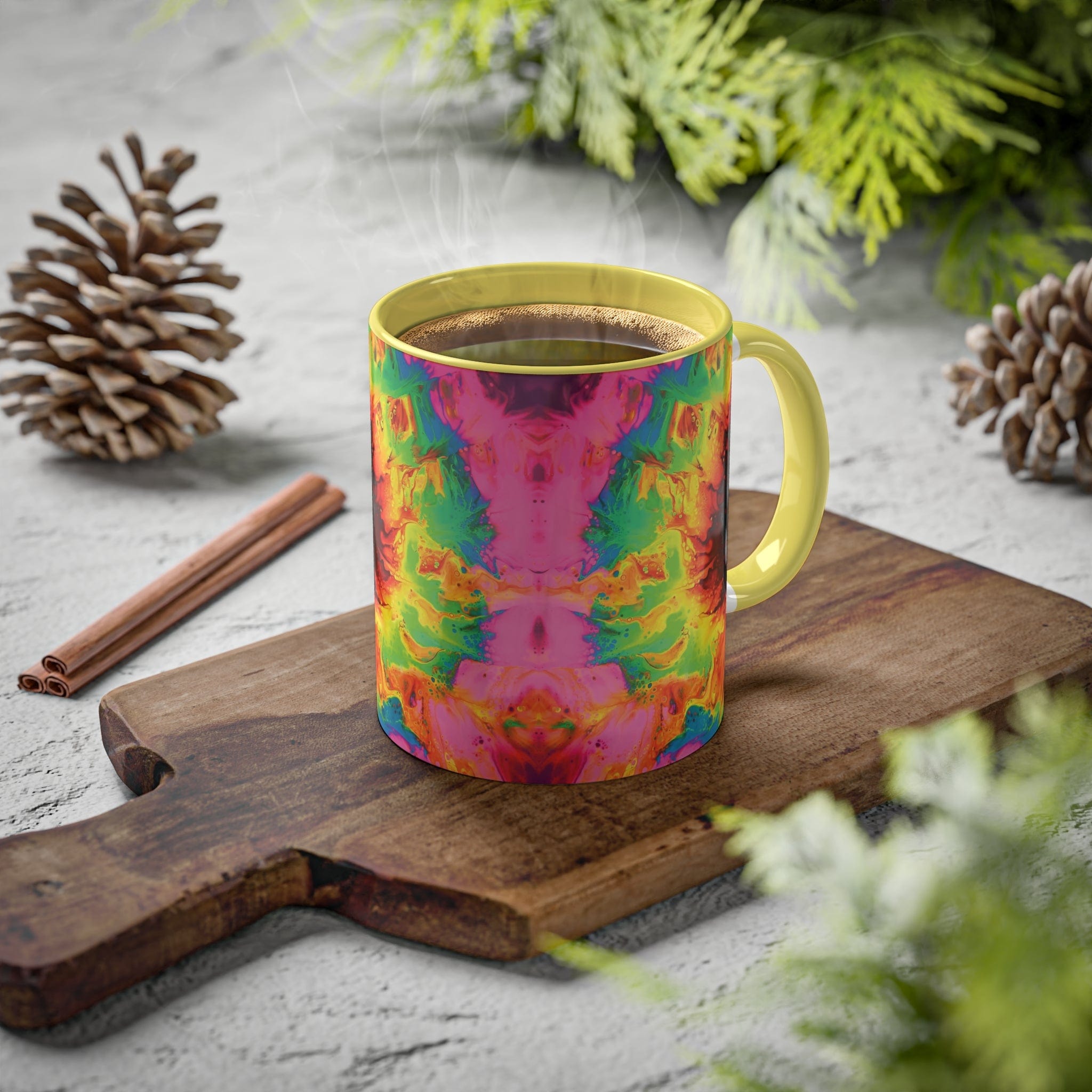 Printify Mug Rainbow Sunflower Colored Mug, 11oz