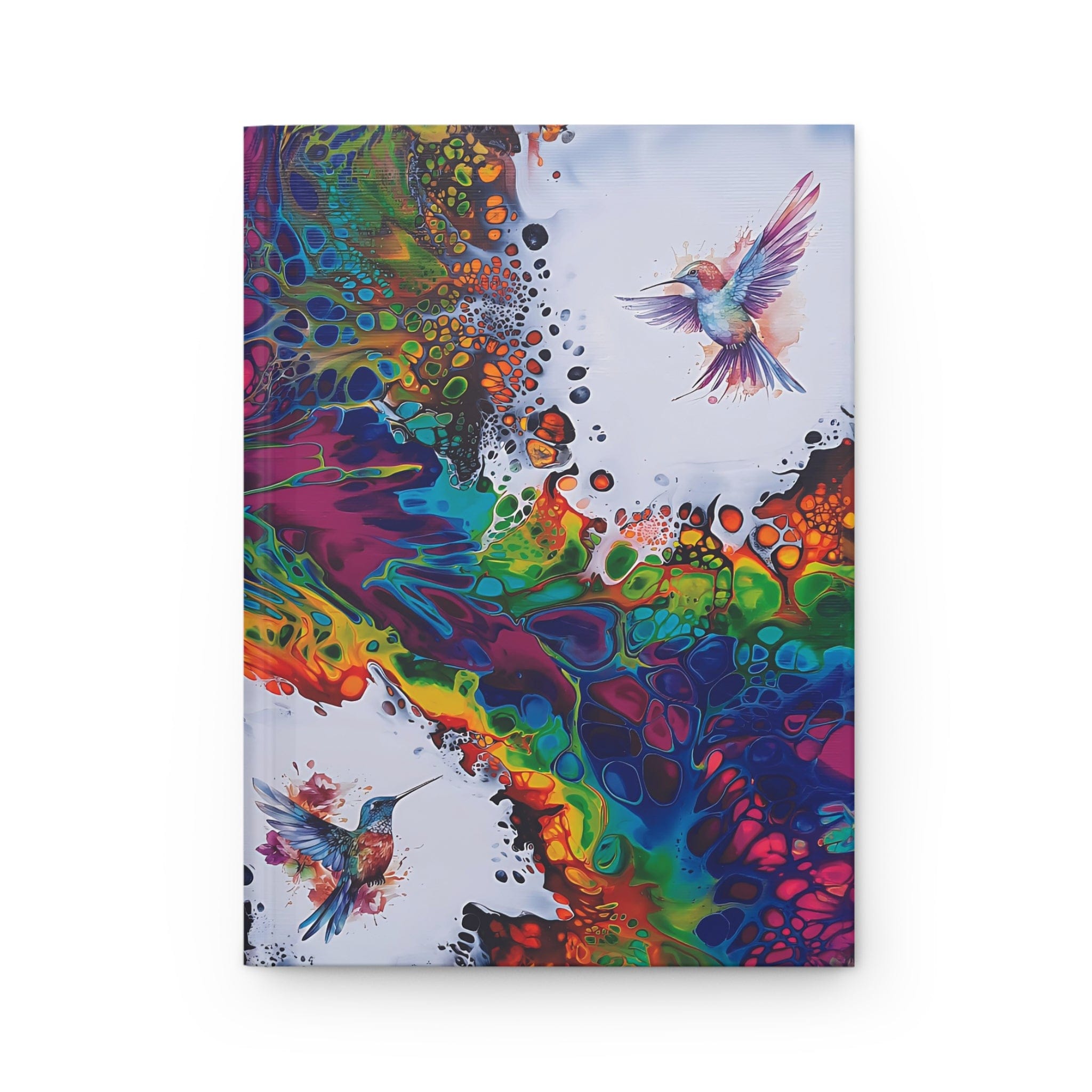 Printify Paper products Journal Rainbow Hummingbirds Hardcover Journal, Matte, 150 Pages, 5.75"x8"